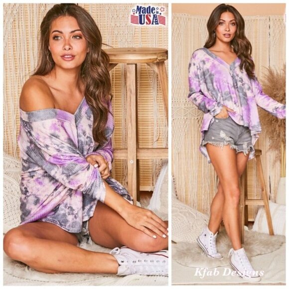 Soft Tie Die Knit Top - Picture 3 of 4